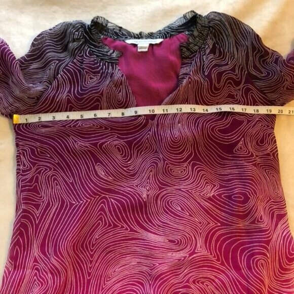 Diane‎ Von Furstenberg Leysa Pink Silk Blouse - Size 2 - Picture 10 of 11